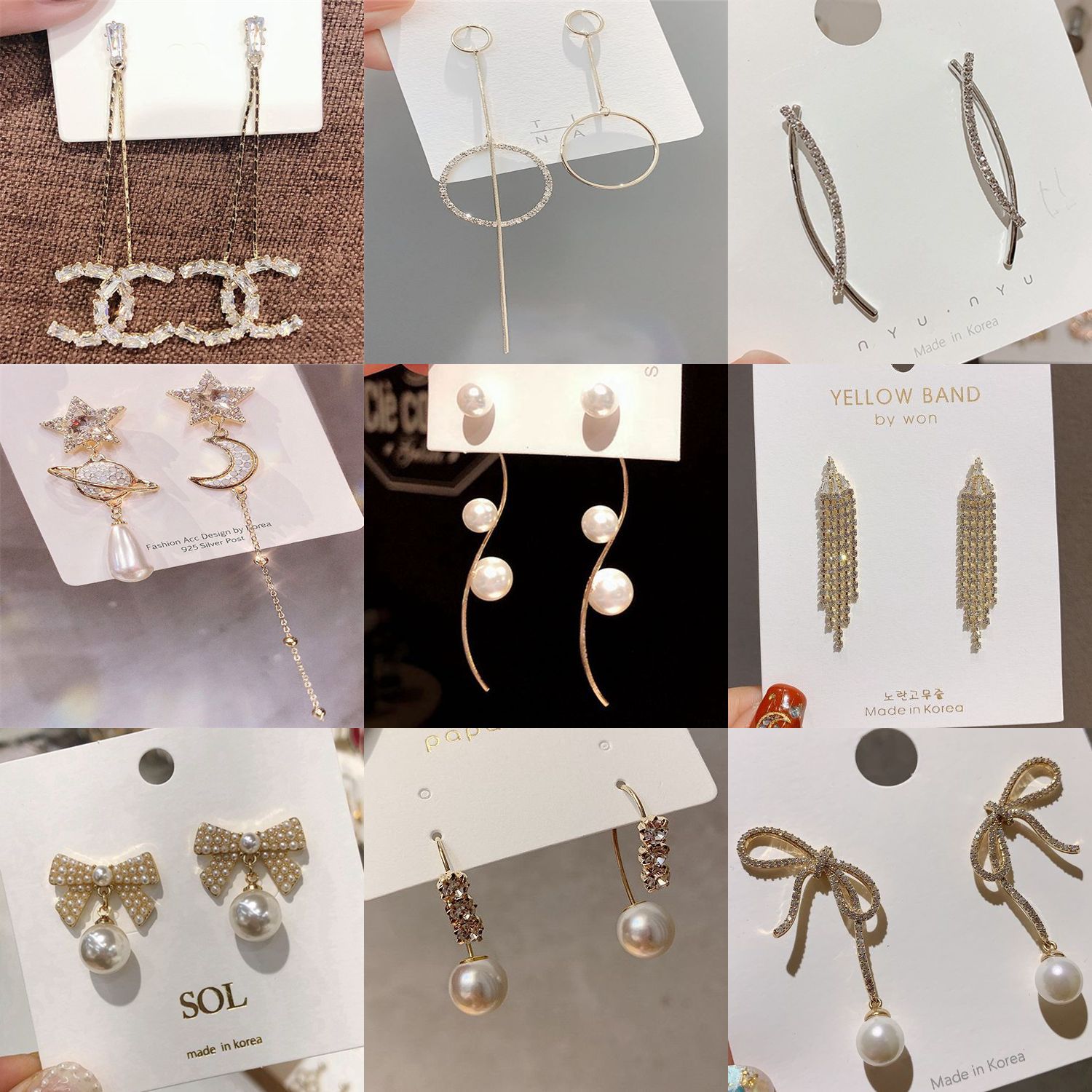 S925 silver needle personalized earrings