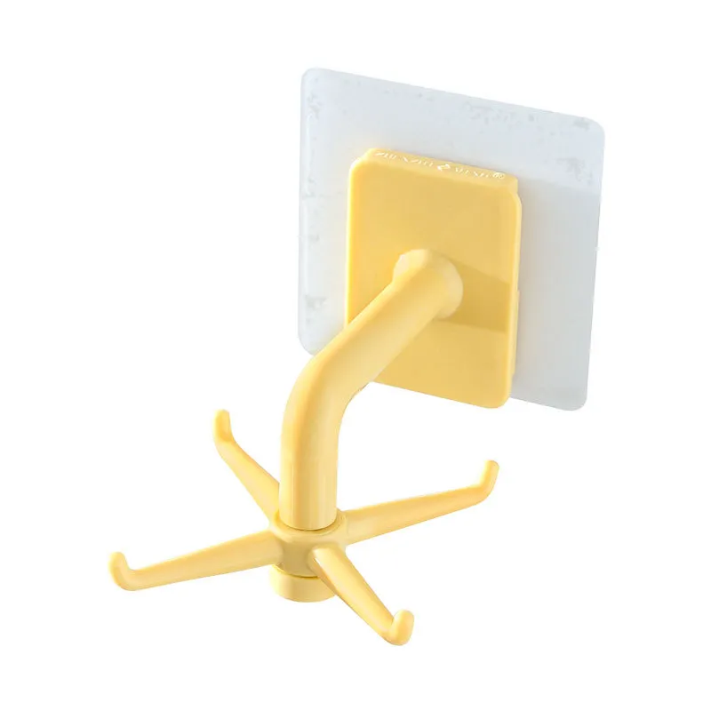 Creative non-punching rotatable hook - Yellow