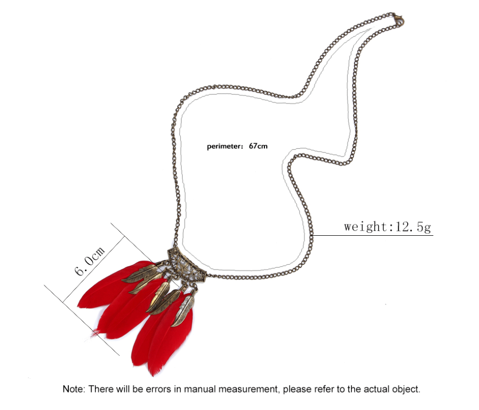 European and American Bohemian Feather Necklace