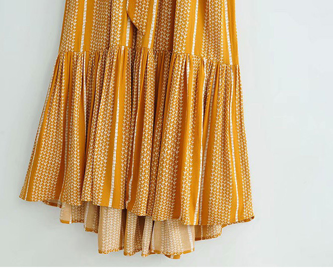 Dress with lace and print suspenders