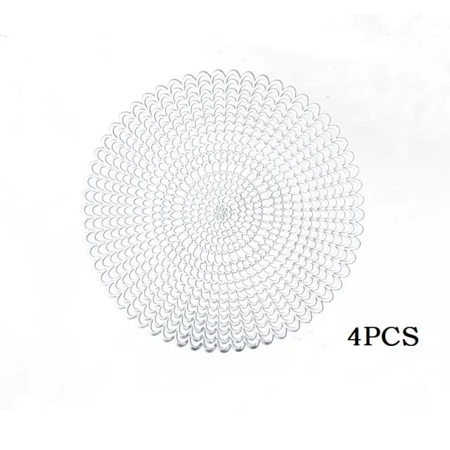 Solid color round PVC hollow placemat Silver - Shop at LoveMi