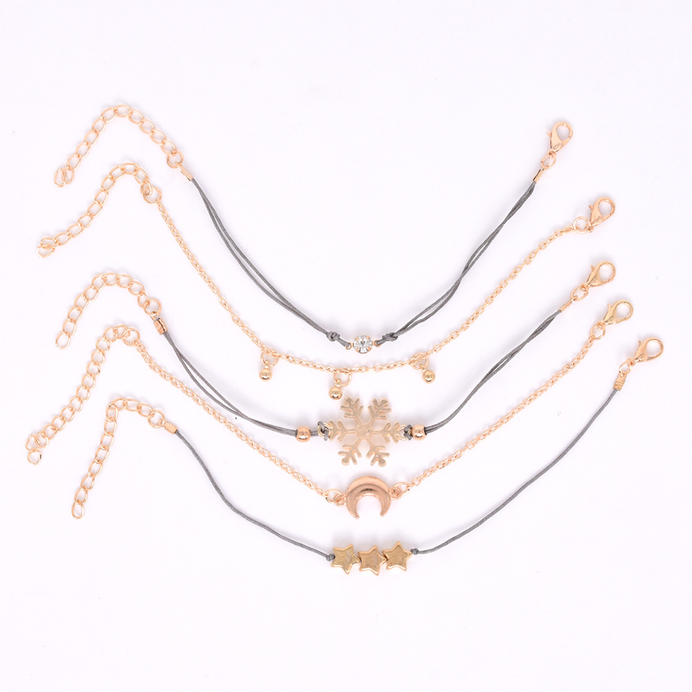 Snowflake crescent bracelet