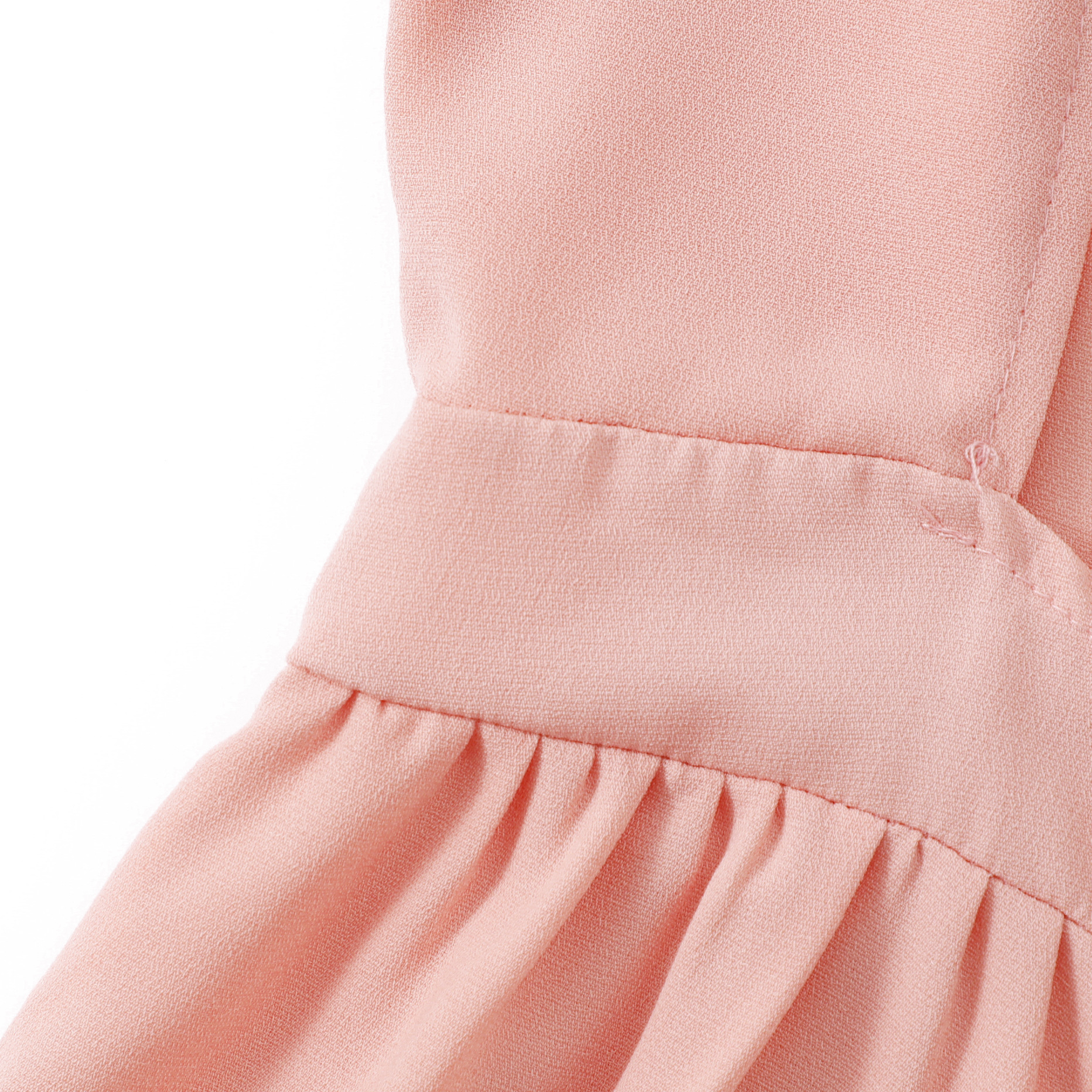 Round neck waist button dress