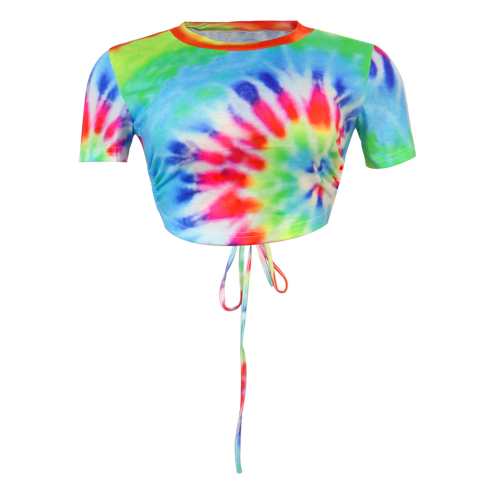 Backless Navel T shirt Tie Dye M - Shop at LoveMi