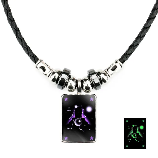 Twelve Constellation Luminous Crystal Necklace Gemini - Shop at LoveMi