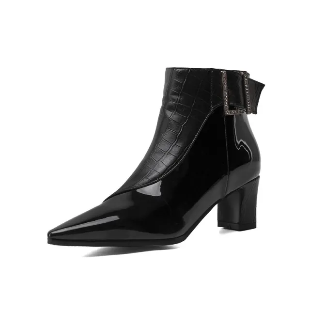 Patent leather high heel ankle boots Black - Shop at LoveMi