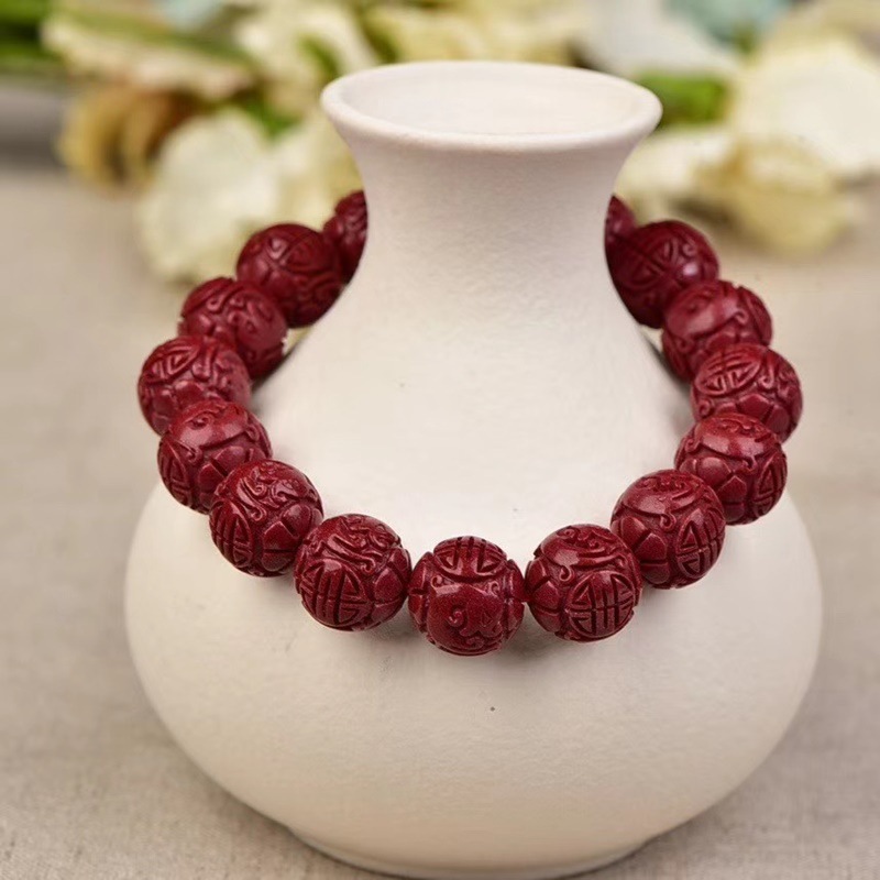 Natural ore cinnabar bracelet