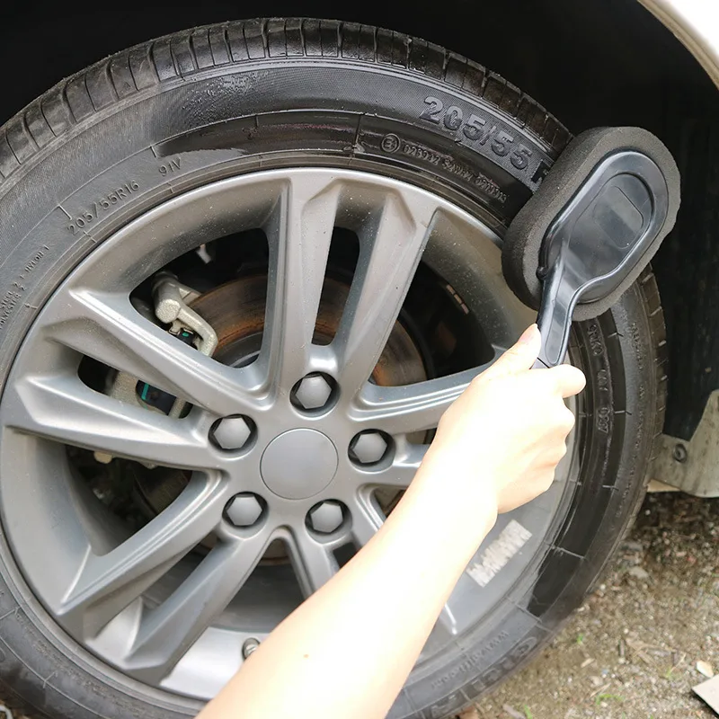 Car Tire Waxing Long Handle Sponge Brush