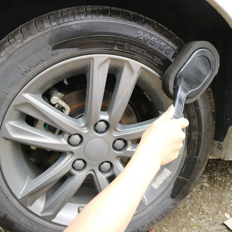 Car Tire Waxing Long Handle Sponge Brush
