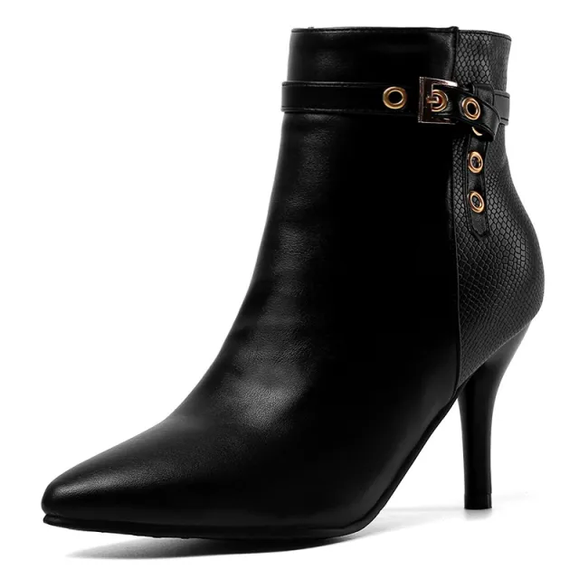 Color block high heel ankle boots Black - Shop at LoveMi