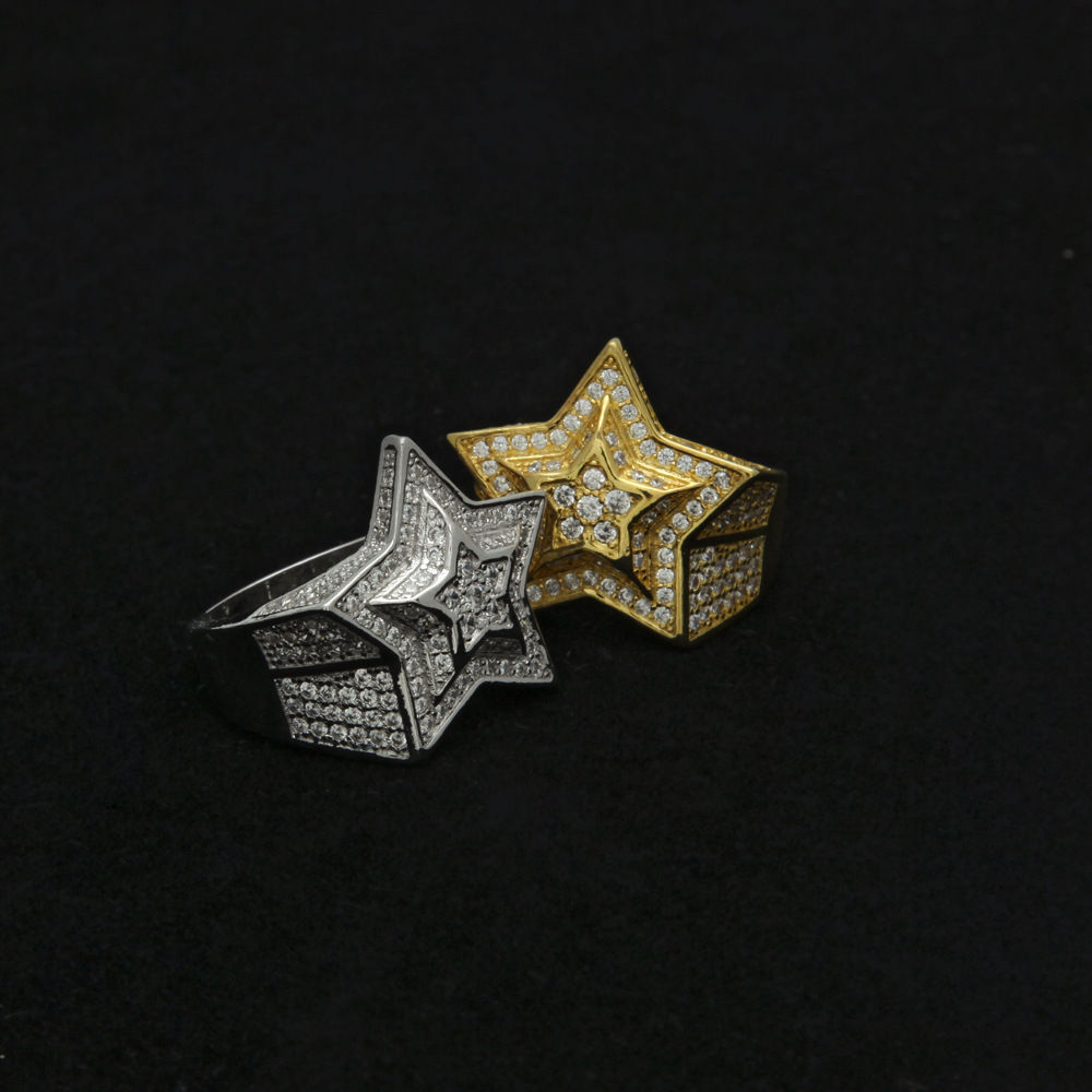 Five-pointed star three-dimensional ring