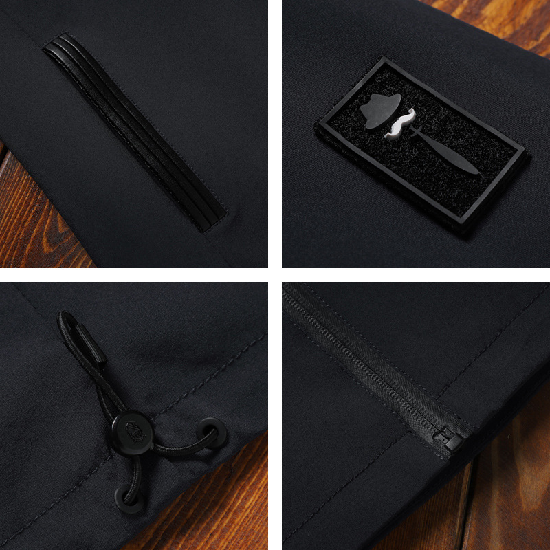 Windproof cardigan label coat