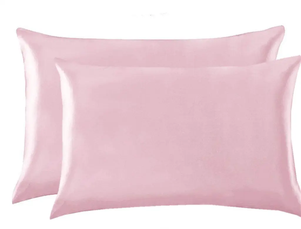 Silk Satin Zipper Pillowcase - Pink
