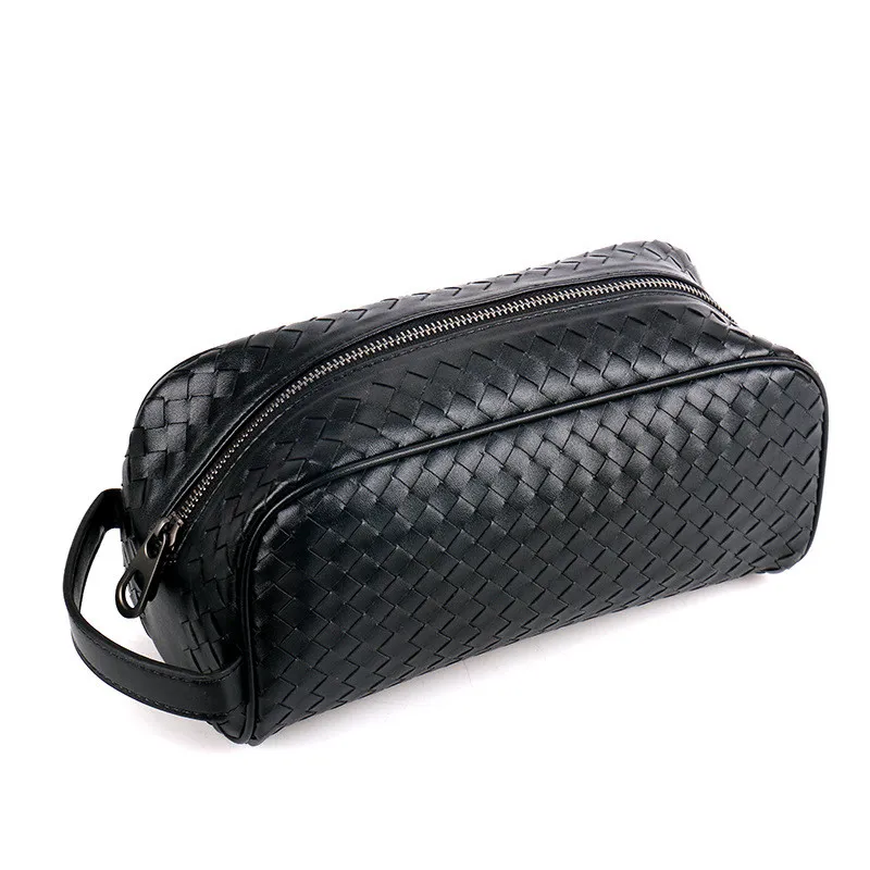 Prius Hand-woven large-capacity clutch bag - Black