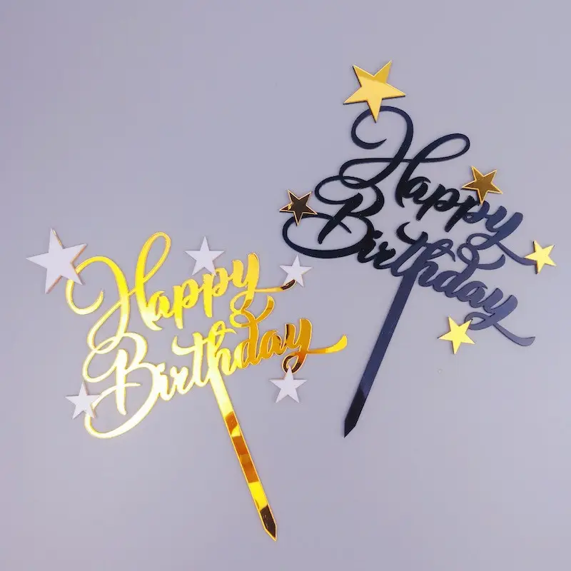 Black Gold Platinum Five-pointed Star Cake Insert