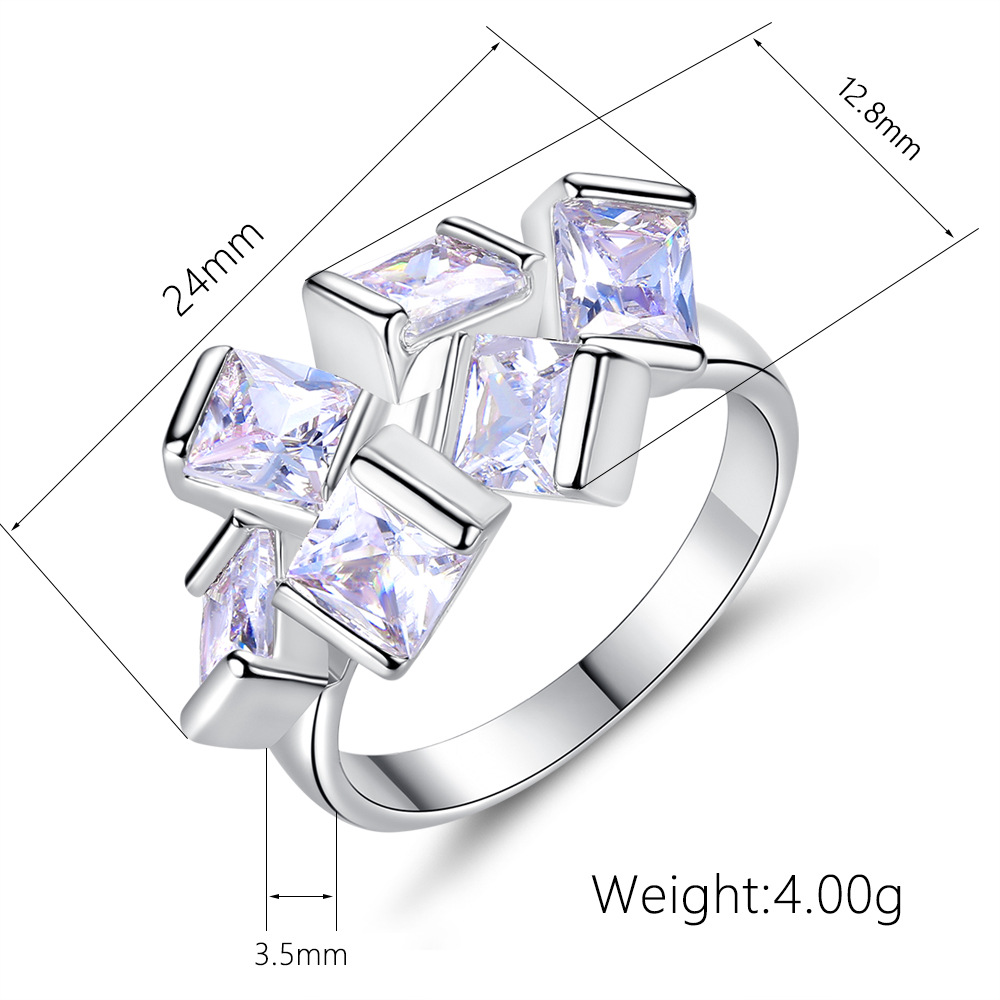Creative multi-cube zircon ring