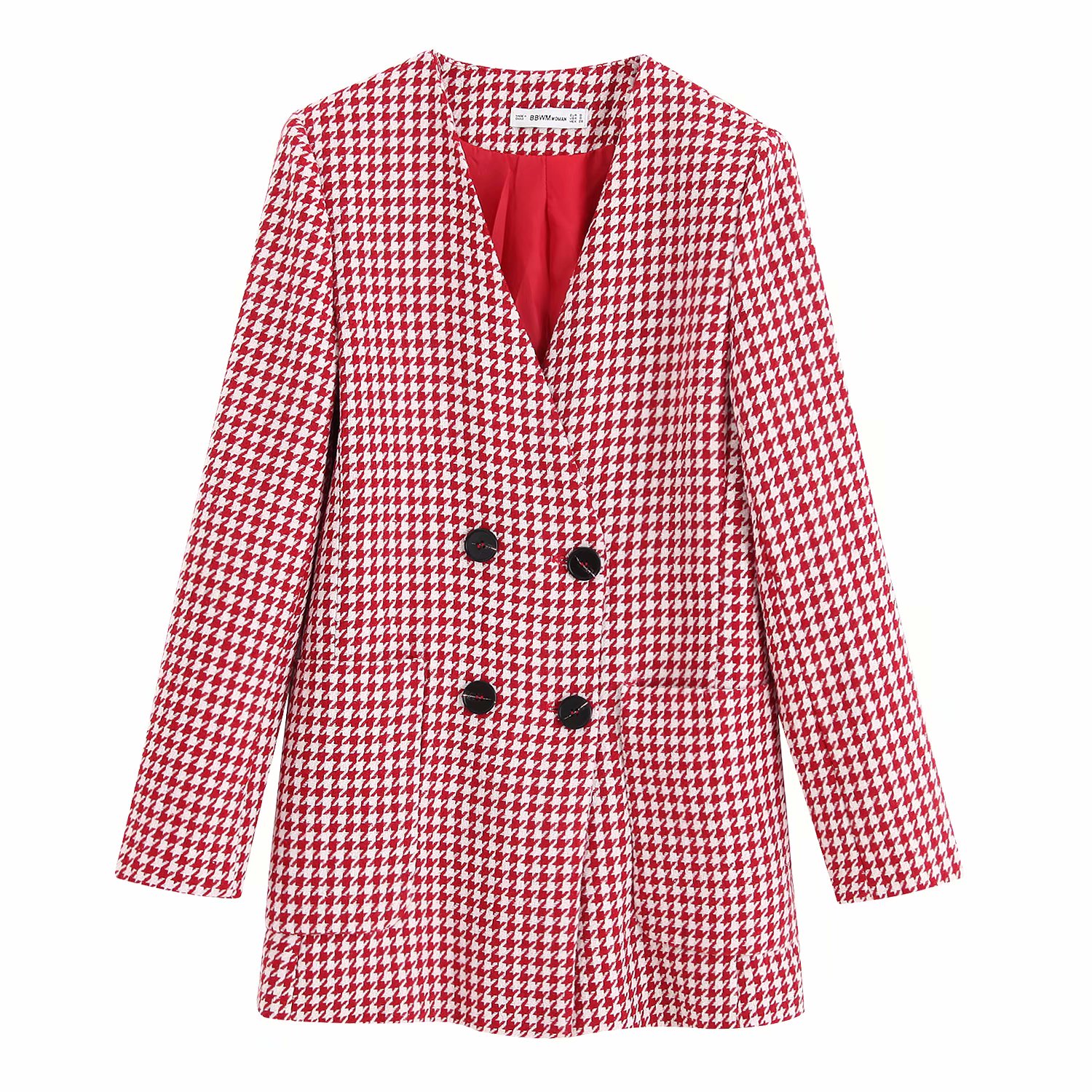 French houndstooth coat
