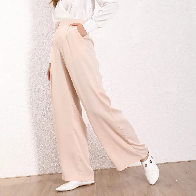 All-match straight mopping pants - Apricot