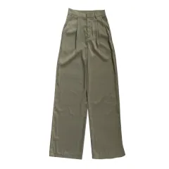 All-match straight mopping pants - Green - View 1