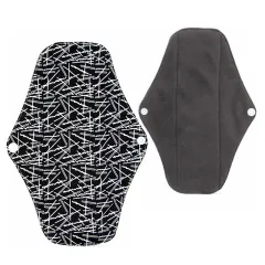 Bamboo cotton sanitary napkins - Black 3Pieces - View 1