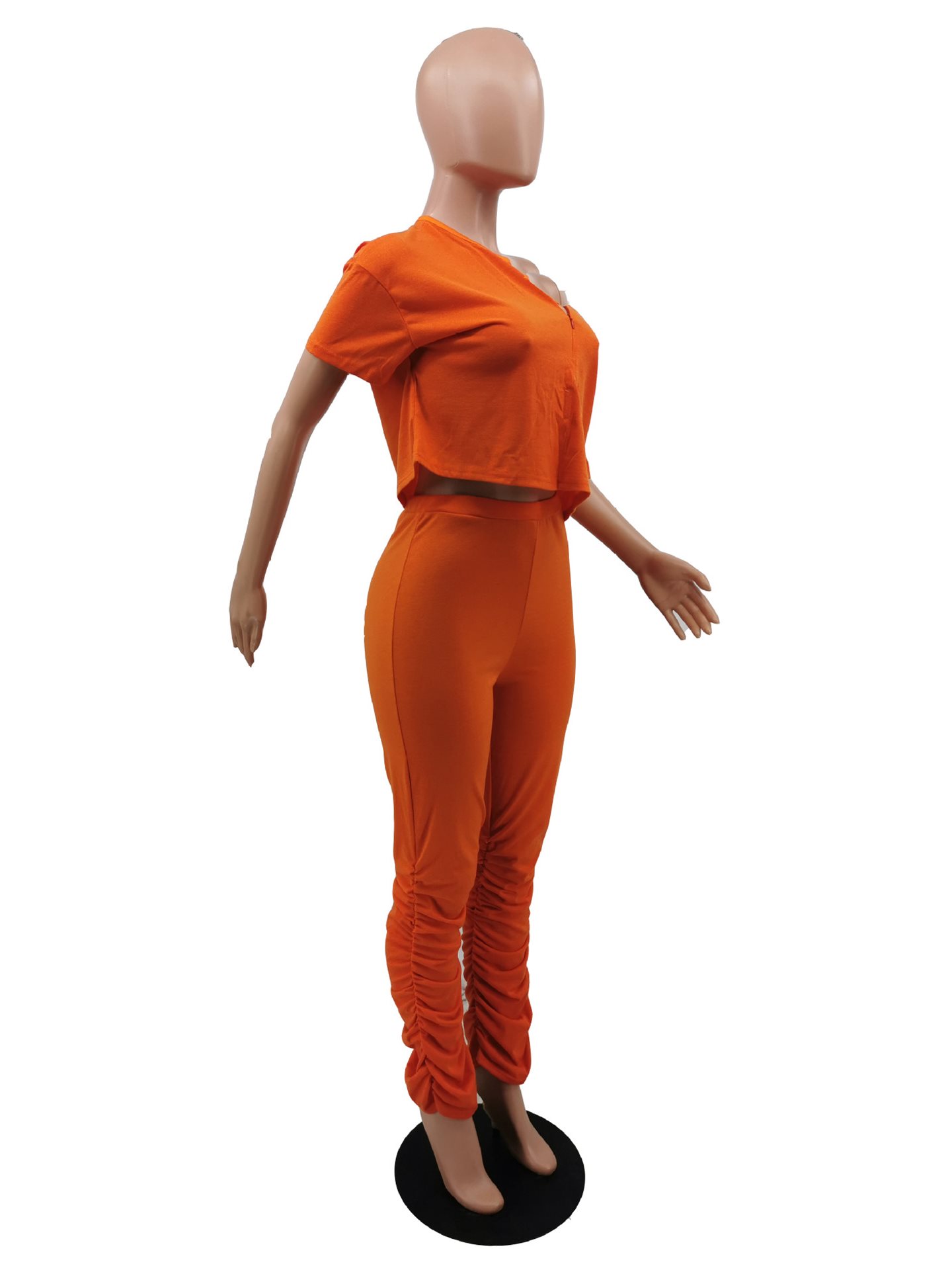 Women's Solid Color Temperament Casual Long Sleeve Pants Set