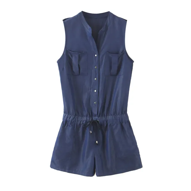 Denim jumpsuit with pockets Blue - Shop at LoveMi