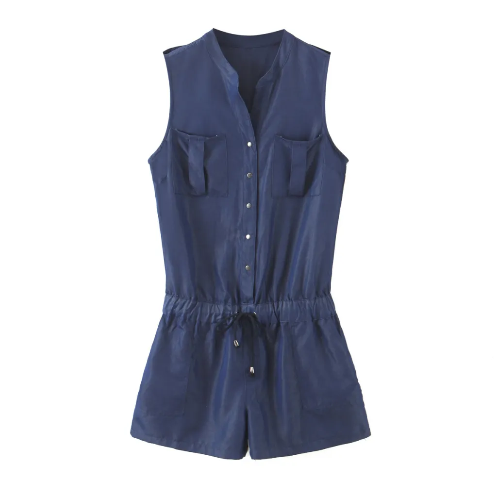 Denim jumpsuit with pockets - Blue