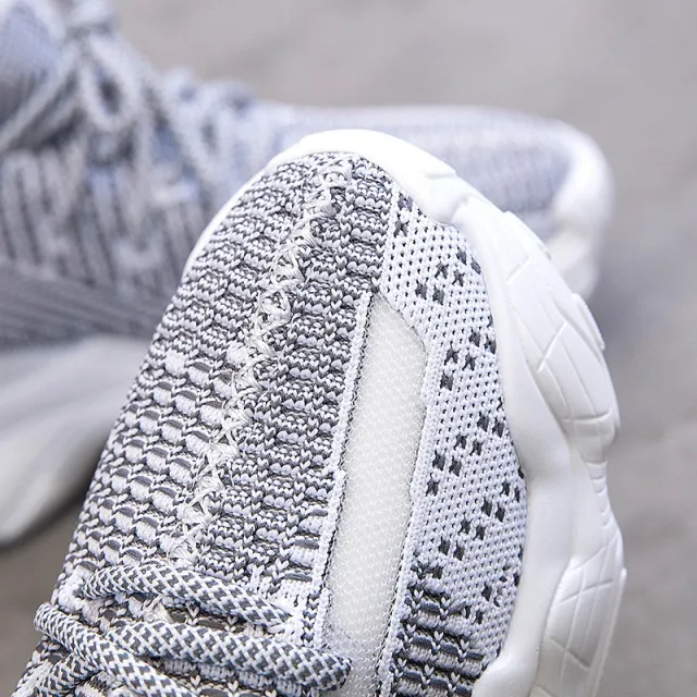 Flying knit sports high heels Grey - Shop at LoveMi