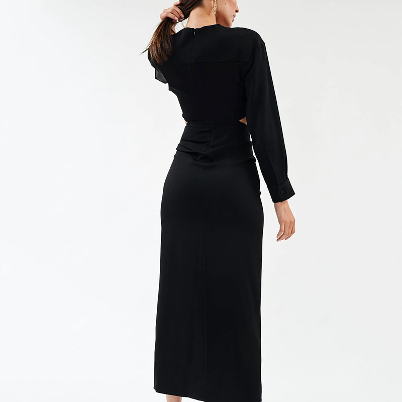 Hollow navel strap temperament dress