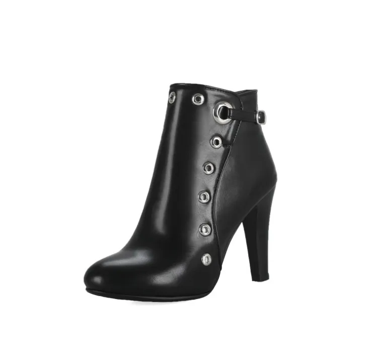 Red high heel nude boots - Red