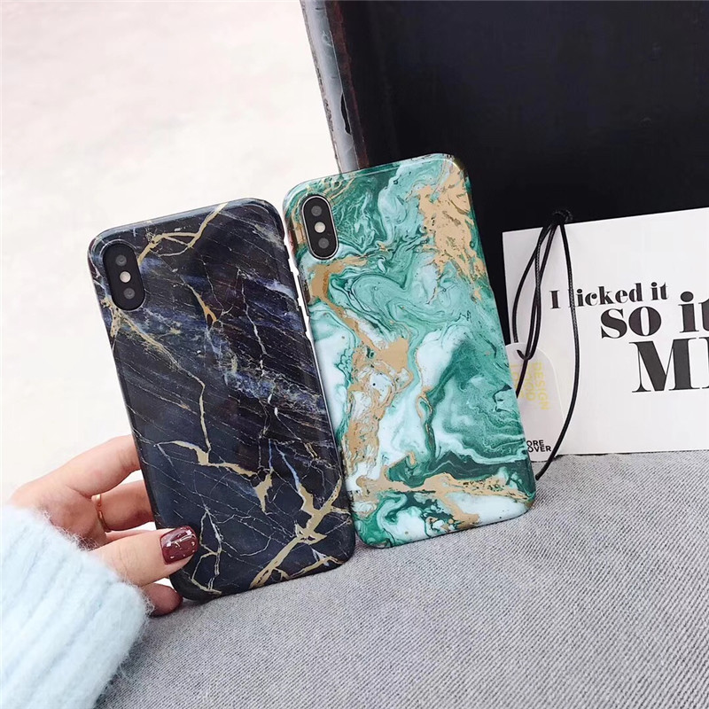 Golden Green Marble Phone Case Custom Logo - Image 2