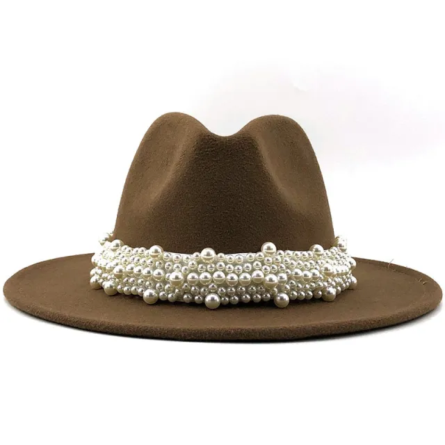 Women's pearl top hat Khaki - Shop at LoveMi