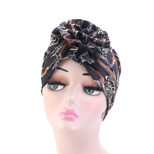 Cotton pan flower bandana hat Black - Shop at LoveMi