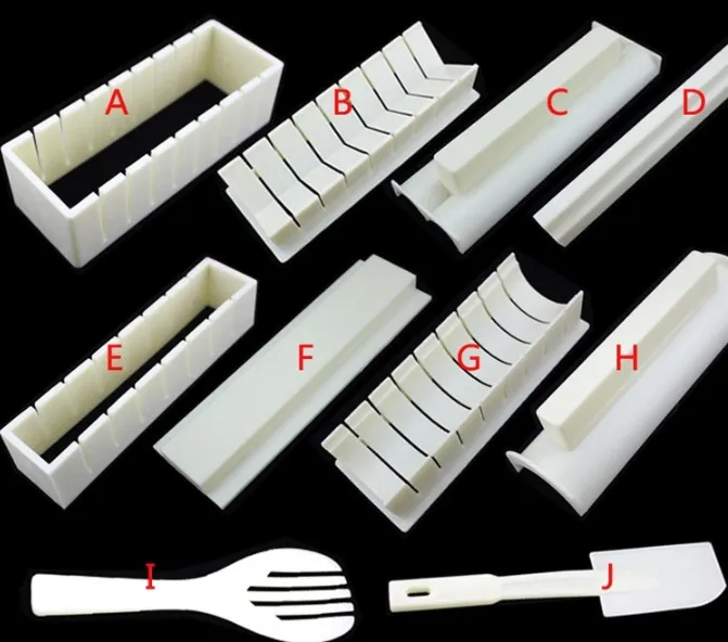 DIY Rice Ball Sushi Maker Mold Kitchen Sushi Making Tool Set For Sushi Roll Kitchen Accessory Cooking Tool - Milky