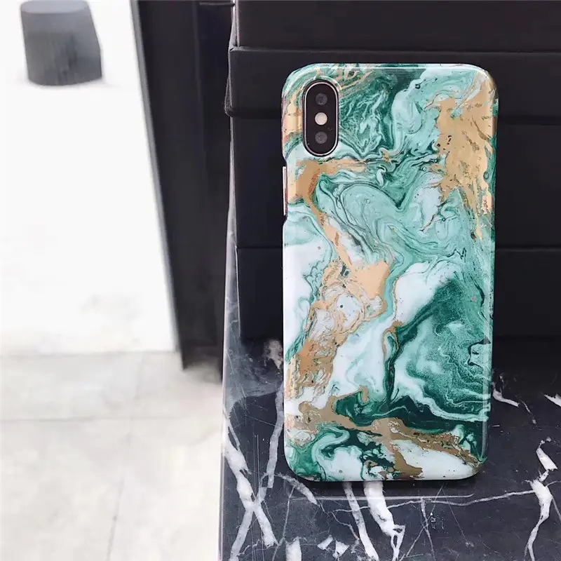 Golden Green Marble Phone Case Custom Logo