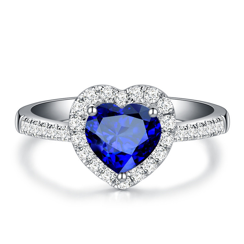 Blue Heart Sapphire Ring