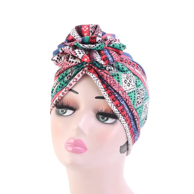 Cotton pan flower bandana hat Pink Green Stripes - Shop at LoveMi