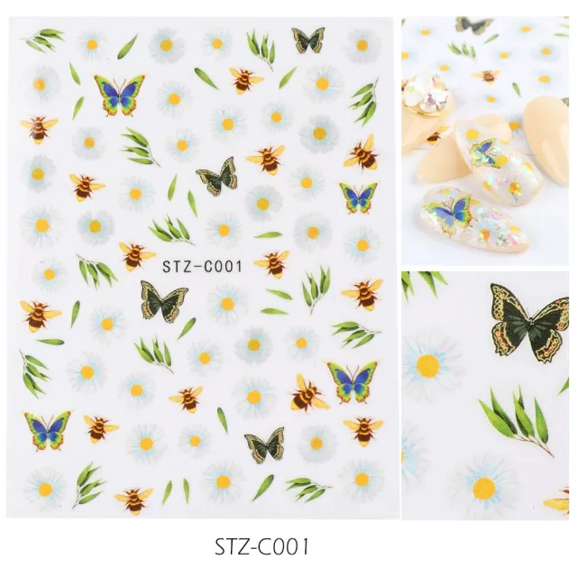 Japanese watercolor 3D nail stickers C01 - Shop at LoveMi