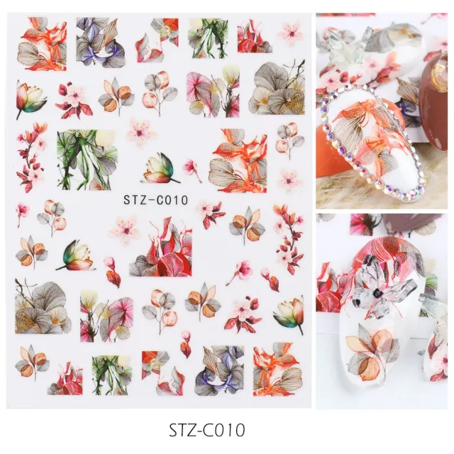 Japanese watercolor 3D nail stickers C010 - Shop at LoveMi