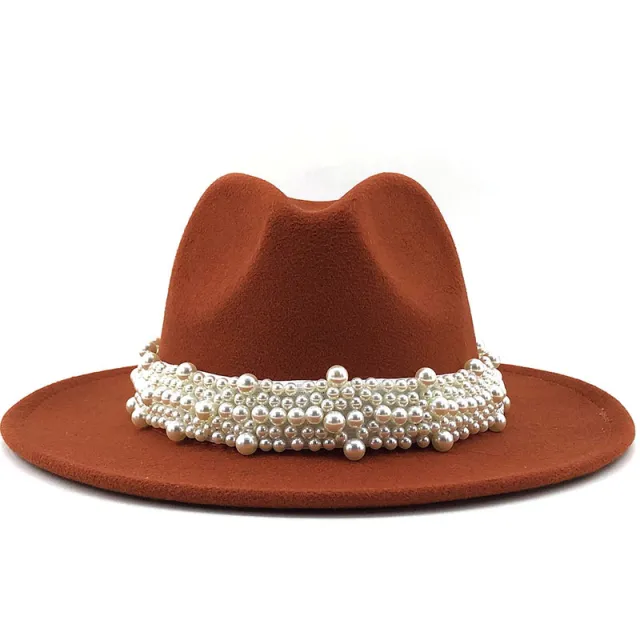Women's pearl top hat Caramel Colour - Shop at LoveMi