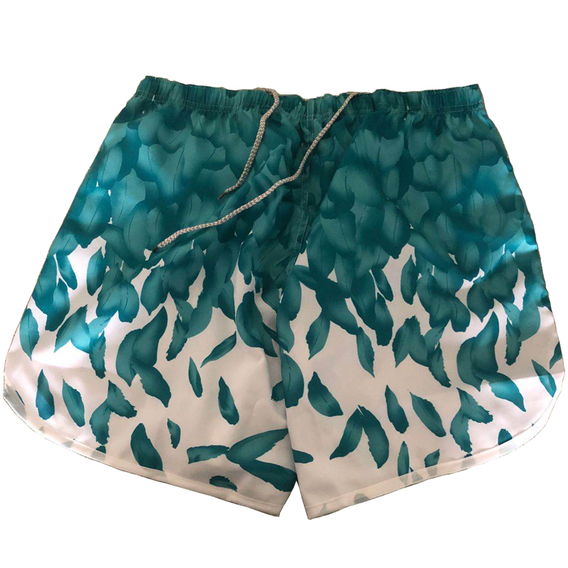 Green feather shorts