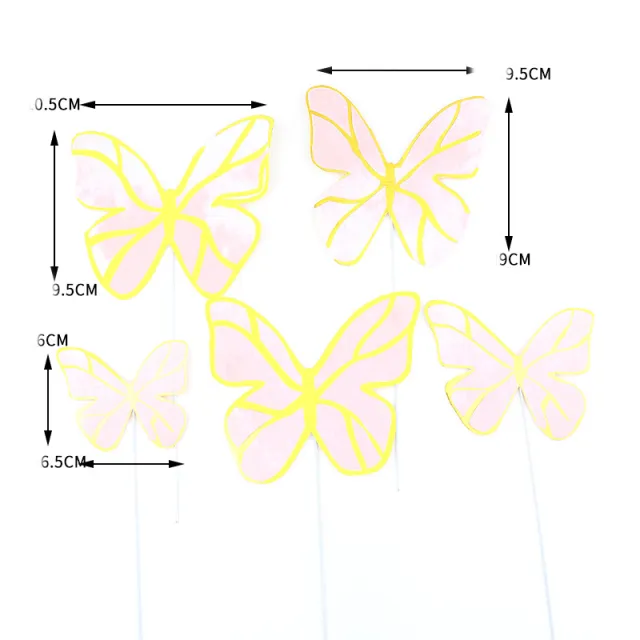 Paper cake decoration Butterfly 5Pcs - Shop at LoveMi