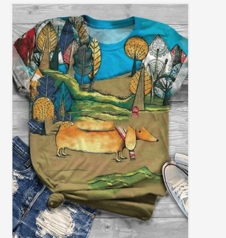 Printed fashion simple T-shirt