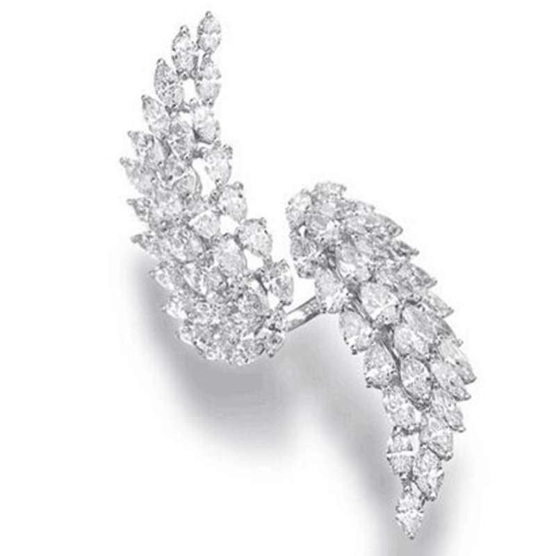 Double line diamond ring