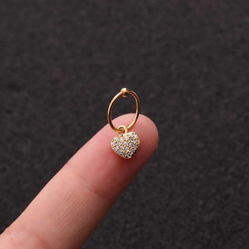 Perforated and inlaid zircon pendant earrings