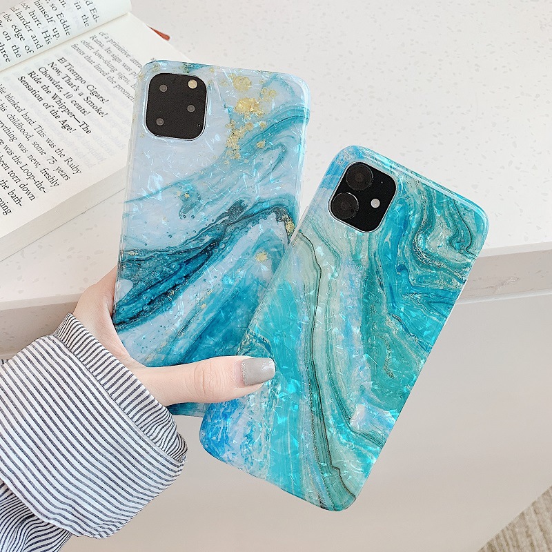 Compatible with Apple, Marble Shell Pattern Soft Shell Iphone Shell Custom Logo - Image 2