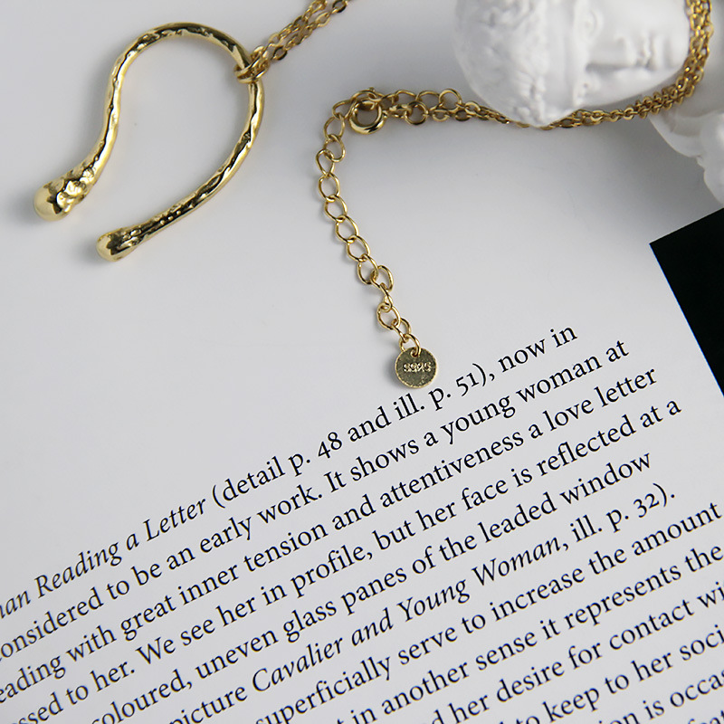 Concave Convex Horseshoe Necklace