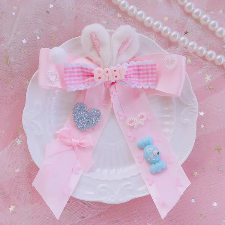 Bunny ear bow hairpin