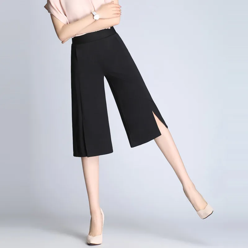 Women's cropped loose pants - Black