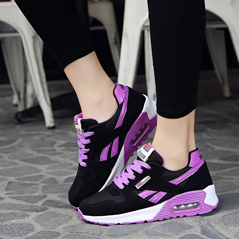 Air cushion mesh platform running shoes
